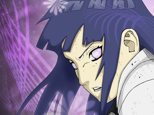 Anime picture 1600x1200 with naruto studio pierrot naruto (series) hyuuga hinata single long hair purple eyes blue hair close-up face girl