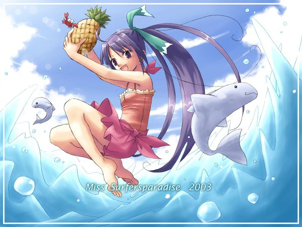 Anime picture 1024x768 with miss surfersparadise yakka beach swimsuit tagme