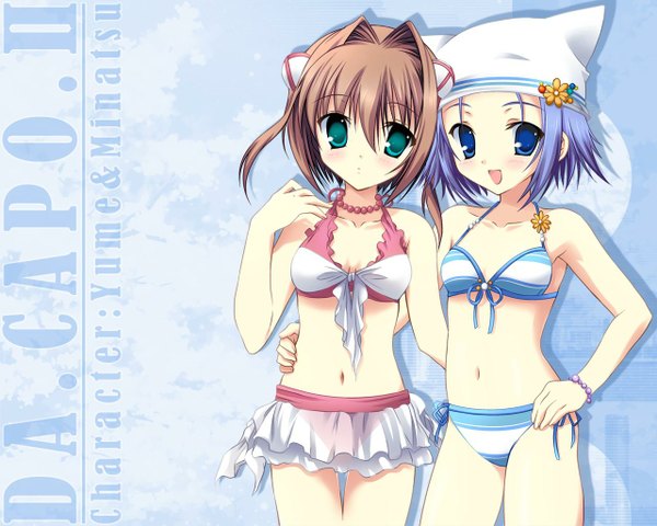 Anime picture 1280x1024 with da capo da capo ii asakura yume amakase minatsu multiple girls girl 2 girls swimsuit bikini