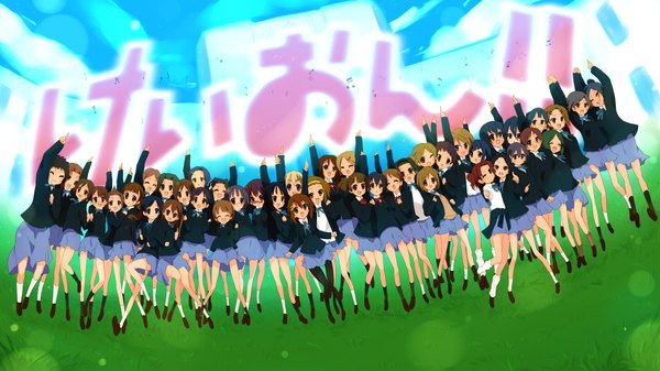 Anime picture 1920x1080 with k-on! kyoto animation akiyama mio hirasawa yui nakano azusa kotobuki tsumugi tainaka ritsu hirasawa ui manabe nodoka suzuki jun tachibana himeko kinoshita shizuka wakaouji ichigo taki eri satou akane matsumoto mifuyu sasaki youko shima chizuru kimura fumie sunahara yoshimi