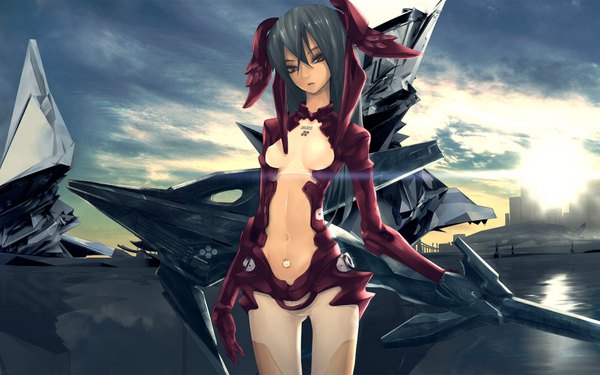 Anime picture 1920x1200 with original redjuice single highres light erotic wide image girl