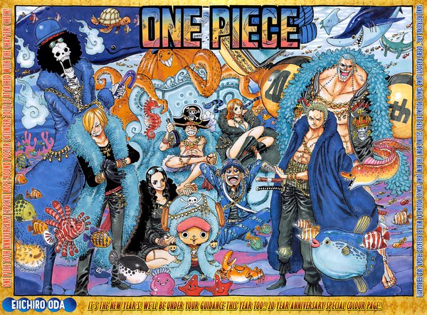 Anime picture 1759x1300 with one piece toei animation nami (one piece) monkey d. luffy nico robin roronoa zoro sanji tony tony chopper usopp franky brook (one piece) oda eiichirou long hair looking at viewer fringe highres short hair breasts open mouth black hair