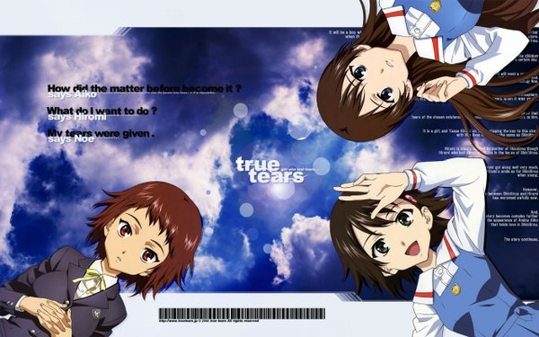 Anime picture 1280x800 with true tears isurugi noe yuasa hiromi ando aiko wide image