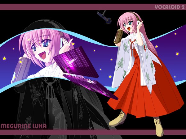 Anime picture 1600x1200 with vocaloid megurine luka japanese clothes miko girl