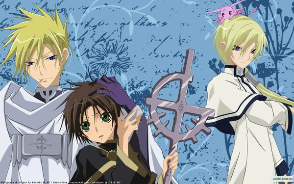 Anime picture 1440x900 with 07-ghost studio deen teito klein frau hakuren oak burupya headstro wide image multiple boys boy 3 boys
