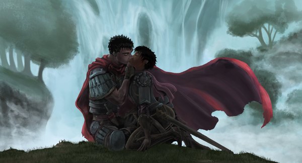 Anime picture 2000x1082 with berserk guts casca highres wide image boy tagme