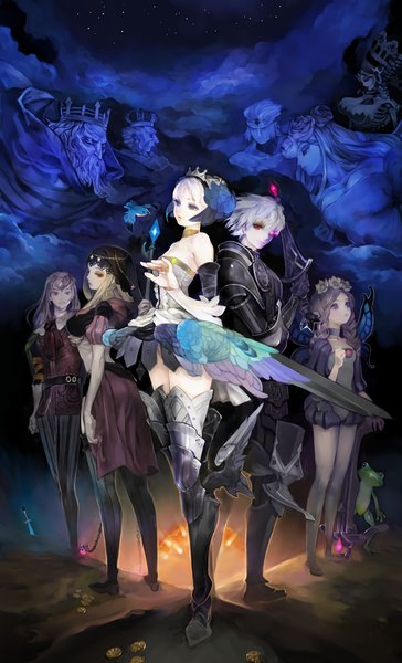 Anime picture 1100x1812 with odin sphere odin sphere: leifthrasir vanillaware gwendolyn mercedes (odin sphere) velvet (odin sphere) oswald ingway (odin sphere) cornelius edmund (odin sphere) elfaria (odin sphere) odette (odin sphere) odin (odin sphere) onyx (odin sphere) ordyne (odin sphere) kamitani george long hair tall image looking at viewer fringe