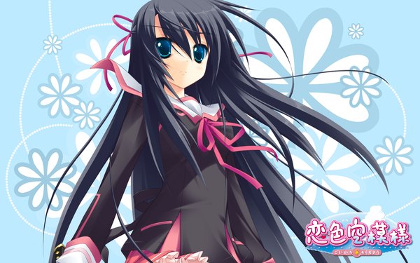 Anime picture 1920x1200 with koiiro soramoyou (game) kanou kayoko lucie long hair highres wide image ribbon (ribbons) serafuku
