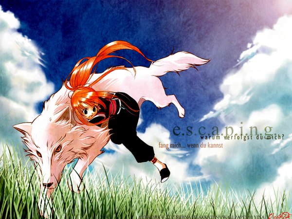 Anime picture 1280x960 with shiina yuu wolf tagme