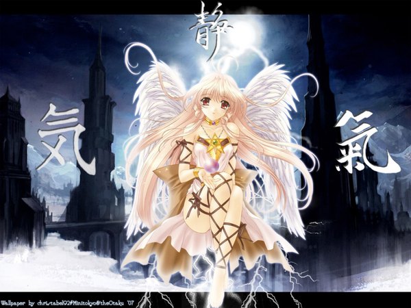 Anime picture 1600x1200 with wings tagme