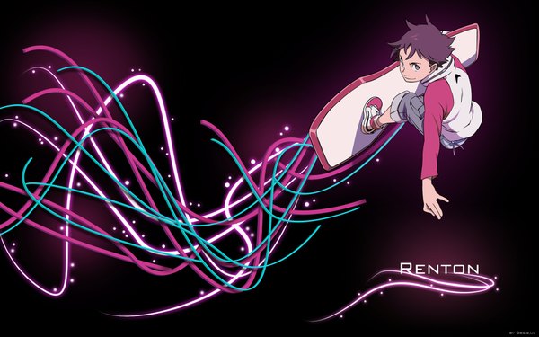 Anime picture 1920x1200 with eureka seven studio bones renton thurston highres wide image red background purple background