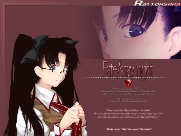 Anime picture 1024x768 with fate (series) fate/stay night read or die j.c. staff studio deen type-moon toosaka rin yomiko readman akari maki parody glasses