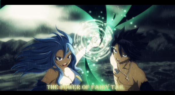 Anime picture 2000x1087 with fairy tail gray fullbuster juvia lockser nuclearagent long hair highres short hair open mouth light erotic black hair wide image purple eyes blue hair sky cloud (clouds) inscription grey eyes tattoo couple coloring