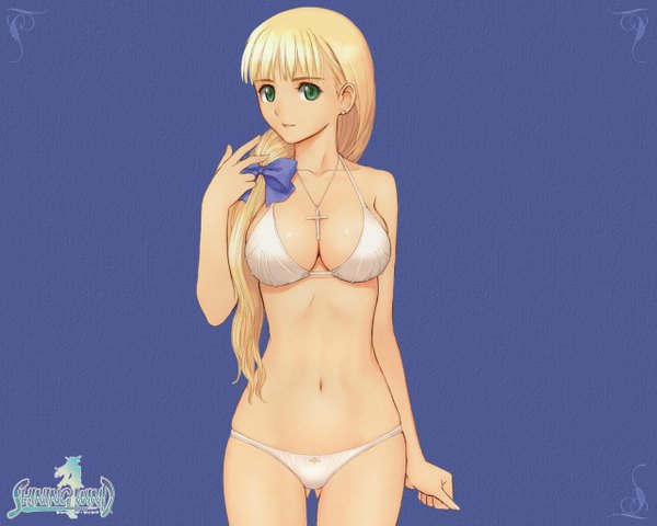 Anime picture 1280x1024 with shining (series) shining wind tony taka light erotic ass visible through thighs girl swimsuit bikini white bikini