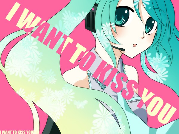 Anime picture 1024x768 with vocaloid hatsune miku pink background girl tagme