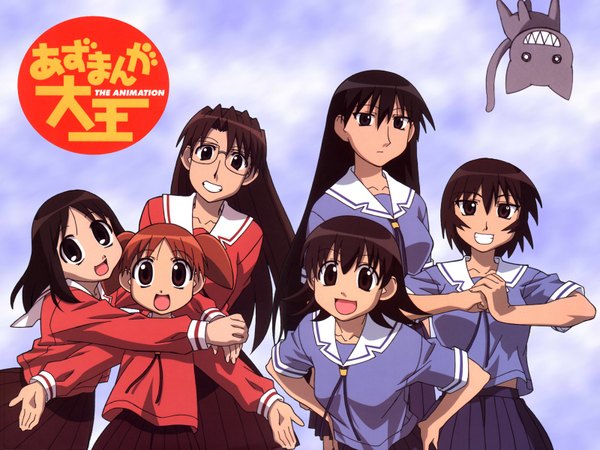 Anime picture 1600x1200 with azumanga daioh j.c. staff kasuga ayumu mihama chiyo takino tomo sakaki kagura (azumanga) mizuhara koyomi kamineko girl