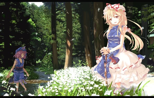 Anime picture 1250x800 with touhou yakumo yukari saigyouji yuyuko nejime girl