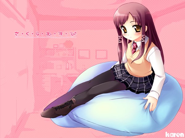 Anime picture 1600x1200 with sakura musubi cuffs (studio) sera karen wallpaper pantyhose tagme freyja