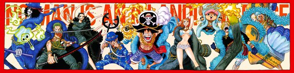 Anime picture 7200x1800 with one piece toei animation nami (one piece) monkey d. luffy nico robin roronoa zoro sanji tony tony chopper usopp franky brook (one piece) oda eiichirou long hair looking at viewer fringe highres short hair breasts open mouth light erotic