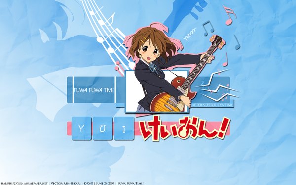 Anime picture 1920x1200 with k-on! kyoto animation hirasawa yui highres wide image signed