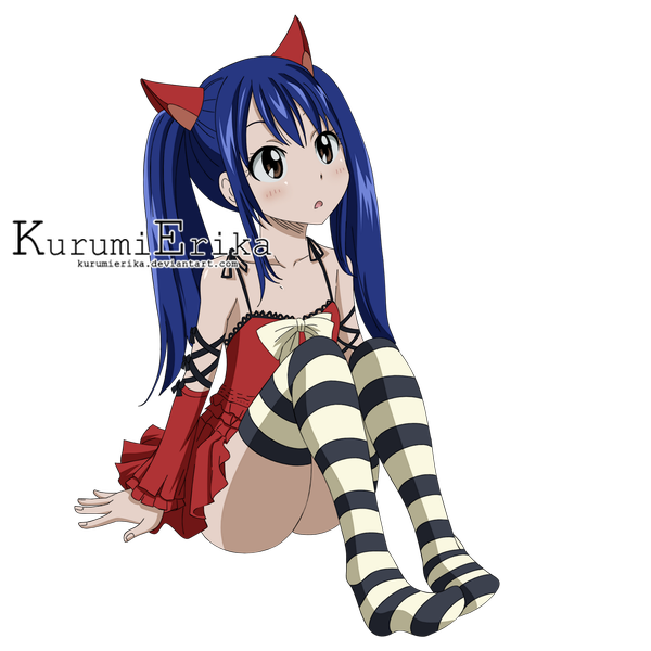 Anime picture 1512x1512 with fairy tail wendy marvell meiji (kurumierika) single long hair blush open mouth sitting twintails brown eyes blue hair inscription coloring transparent background girl thighhighs dress striped thighhighs