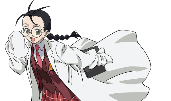 Anime picture 7040x4200 with mahou sensei negima! hakase satomi negativezero single highres wide image plaid skirt transparent background vector plaid girl skirt