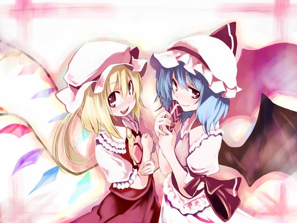 Anime picture 1600x1200 with touhou flandre scarlet remilia scarlet wallpaper girl