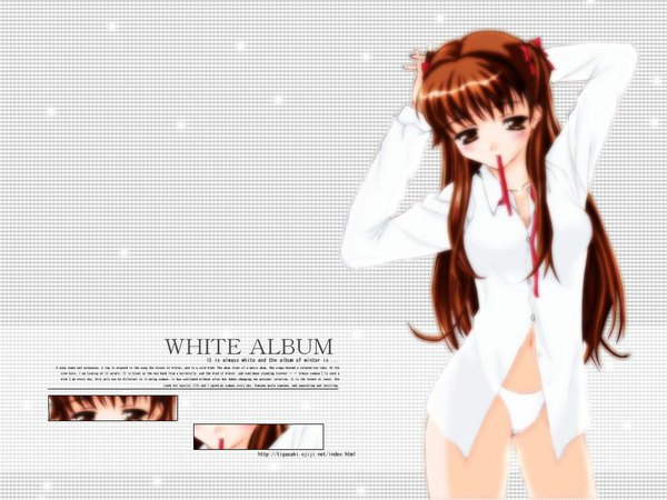 Anime picture 1024x768 with white album ogata rina light erotic underwear panties