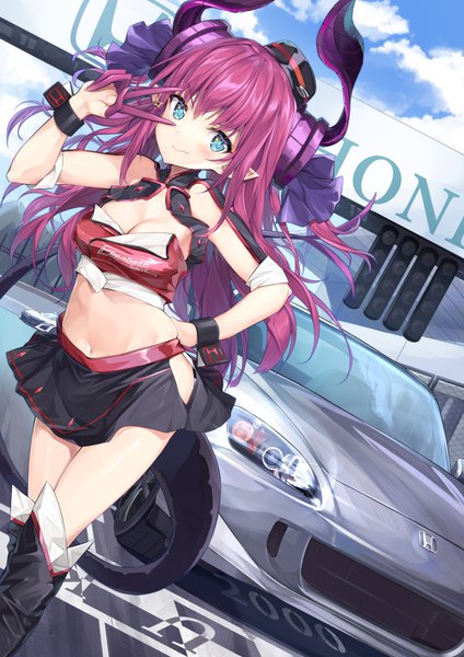 Anime picture 707x1000 with fate (series) fate/extra fate/extra ccc honda elizabeth bathory (fate) (all) elizabeth bathory (fate) gedou (shigure seishin) single long hair tall image looking at viewer blush fringe blue eyes light erotic smile hair between eyes standing payot pink hair