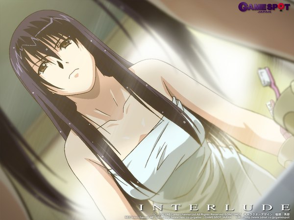 Anime picture 1024x768 with interlude watsuji aya horibe hiderou light erotic naked towel towel