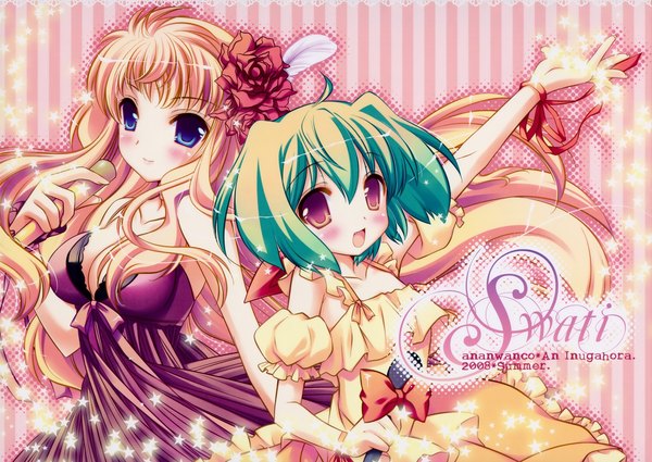 Anime picture 6081x4308 with macross macross frontier sheryl nome ranka lee inugahora an highres scan dress