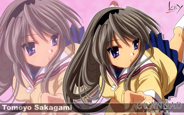 Anime picture 1920x1200 with clannad key (studio) sakagami tomoyo highres wide image copyright name girl