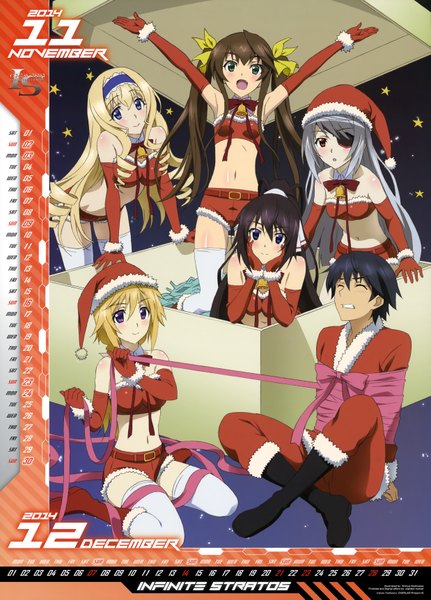 Anime picture 4947x6890 with infinite stratos 8bit charles dunois laura bodewig cecilia orcott shinonono houki fang linyin orimura ichika nishizawa shin'ya long hair tall image blush highres short hair blue eyes black hair blonde hair smile red eyes brown hair