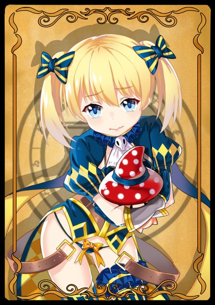 Anime picture 2480x3508 with original pixiv fantasia pixiv fantasia fallen kings kikimi single tall image highres short hair blue eyes light erotic blonde hair twintails short twintails girl dress underwear panties bow hair bow