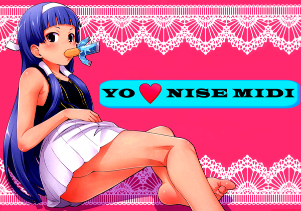 Anime picture 2273x1600 with kannagi nagi (kannagi) highres light erotic tagme midi nise