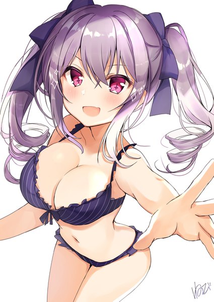 Anime picture 2508x3541 with idolmaster idolmaster cinderella girls kanzaki ranko nenobi (nenorium) single long hair tall image looking at viewer blush fringe highres breasts open mouth light erotic simple background hair between eyes red eyes large breasts standing white background