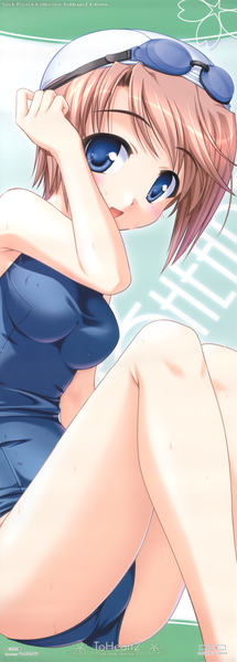 Anime picture 1075x3000 with to heart 2 to heart leaf (studio) komaki manaka bekkankou tall image light erotic stick poster swimsuit one-piece swimsuit school swimsuit