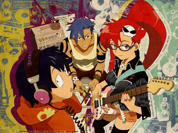 Anime picture 1600x1200 with tengen toppa gurren lagann gainax yoko littner simon kamina gurren langann