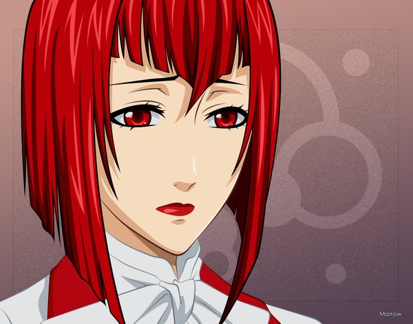 Anime picture 2200x1729 with kuroshitsuji a-1 pictures madam red morrow single highres short hair red eyes looking away red hair lipstick red lipstick girl