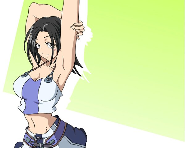Anime picture 1280x1024 with eureka seven studio bones talho yuuki looking at viewer breasts large breasts navel tank top