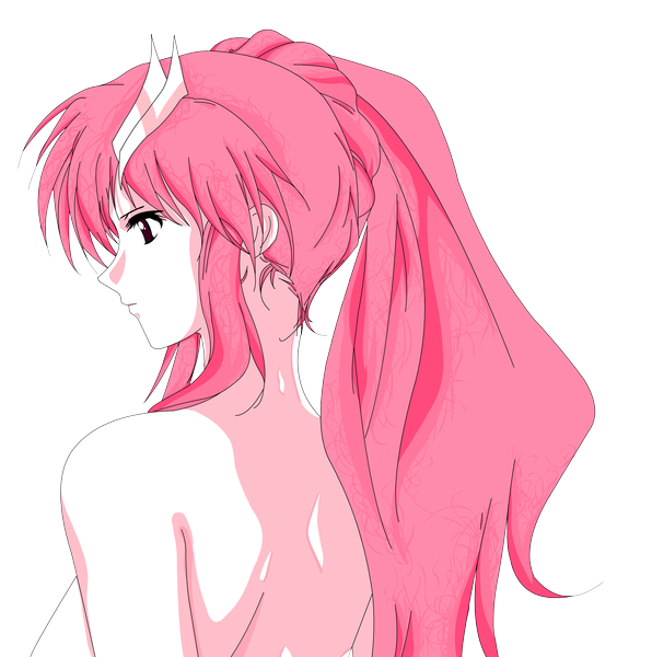 Anime picture 6000x6042 with mobile suit gundam gundam seed destiny sunrise (studio) lacus clyne single long hair tall image highres light erotic pink hair absurdres profile black eyes transparent background vector girl hair ornament hairclip