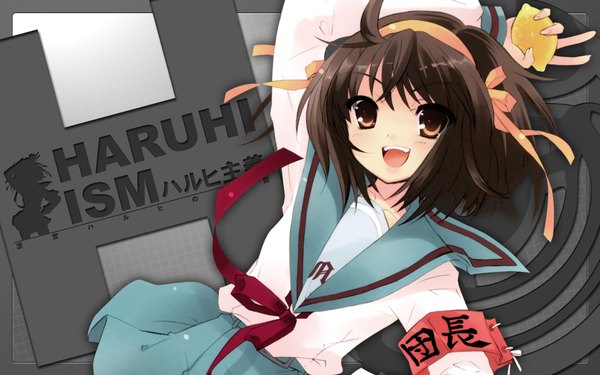 Anime picture 1920x1200 with suzumiya haruhi no yuutsu kyoto animation suzumiya haruhi highres wide image girl