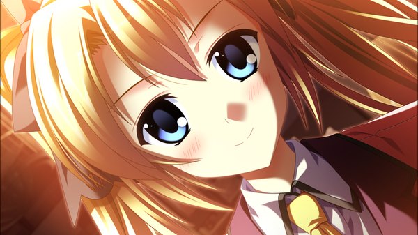 Anime picture 1278x718 with supipara amano angeline hotaru nanao naru long hair blush blue eyes blonde hair wide image twintails game cg girl