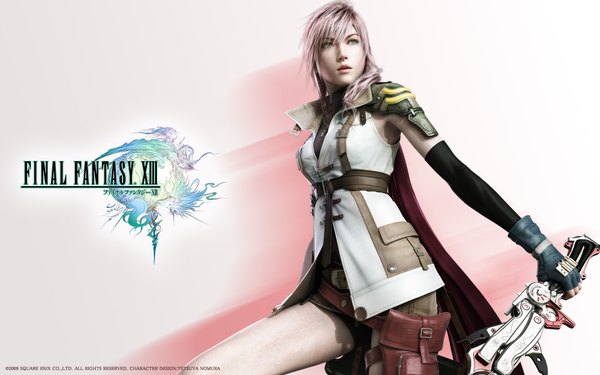 Anime picture 1920x1200 with final fantasy final fantasy xiii square enix lightning farron highres wide image realistic copyright name 3d