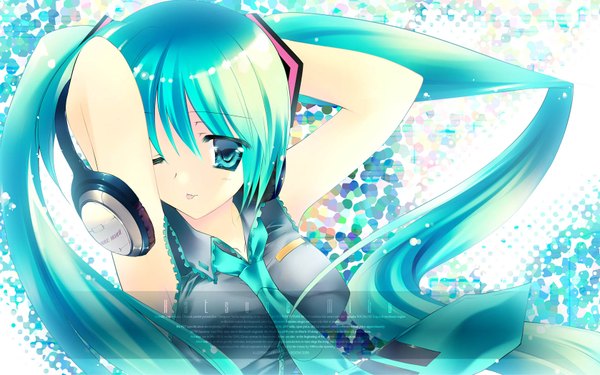 Anime picture 1680x1050 with vocaloid hatsune miku rei (rei's room) wide image wallpaper girl