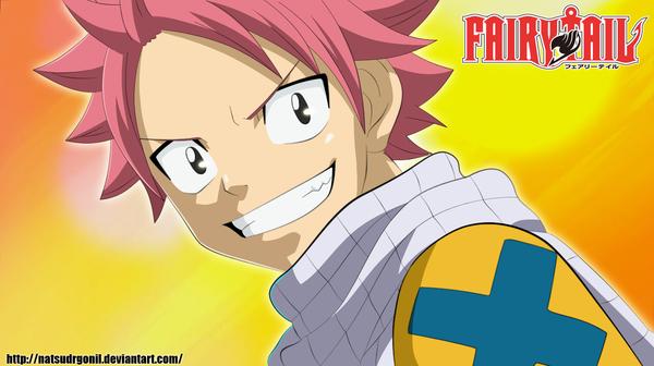 Anime picture 1280x717 with fairy tail natsu dragneel natsudrgonil short hair simple background smile wide image pink hair black eyes inscription grin coloring boy scarf