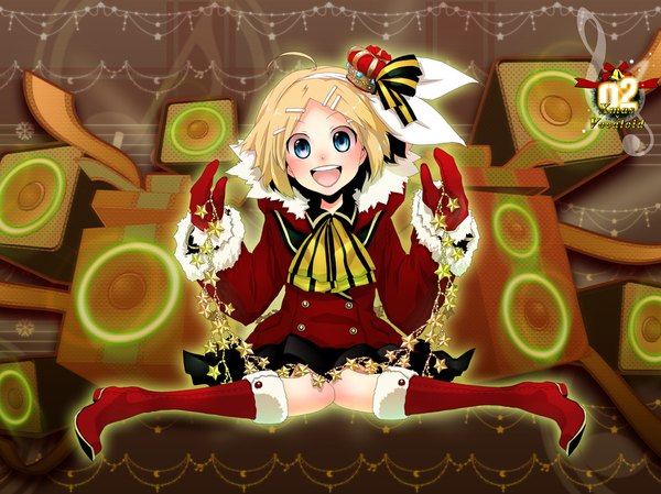 Anime picture 1067x800 with vocaloid kagamine rin christmas girl tagme