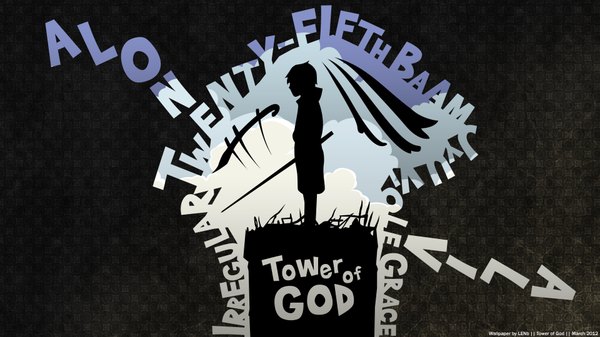 Anime picture 1920x1080 with tower of god baam lenb (artist) single highres wide image inscription dark background silhouette
