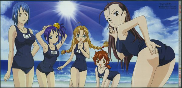 Anime picture 2400x1160 with raimuiro senkitan megami magazine highres light erotic wide image official art