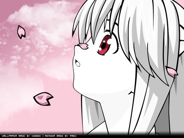 Anime picture 1400x1050 with elfen lied arms corporation lucy signed close-up vector